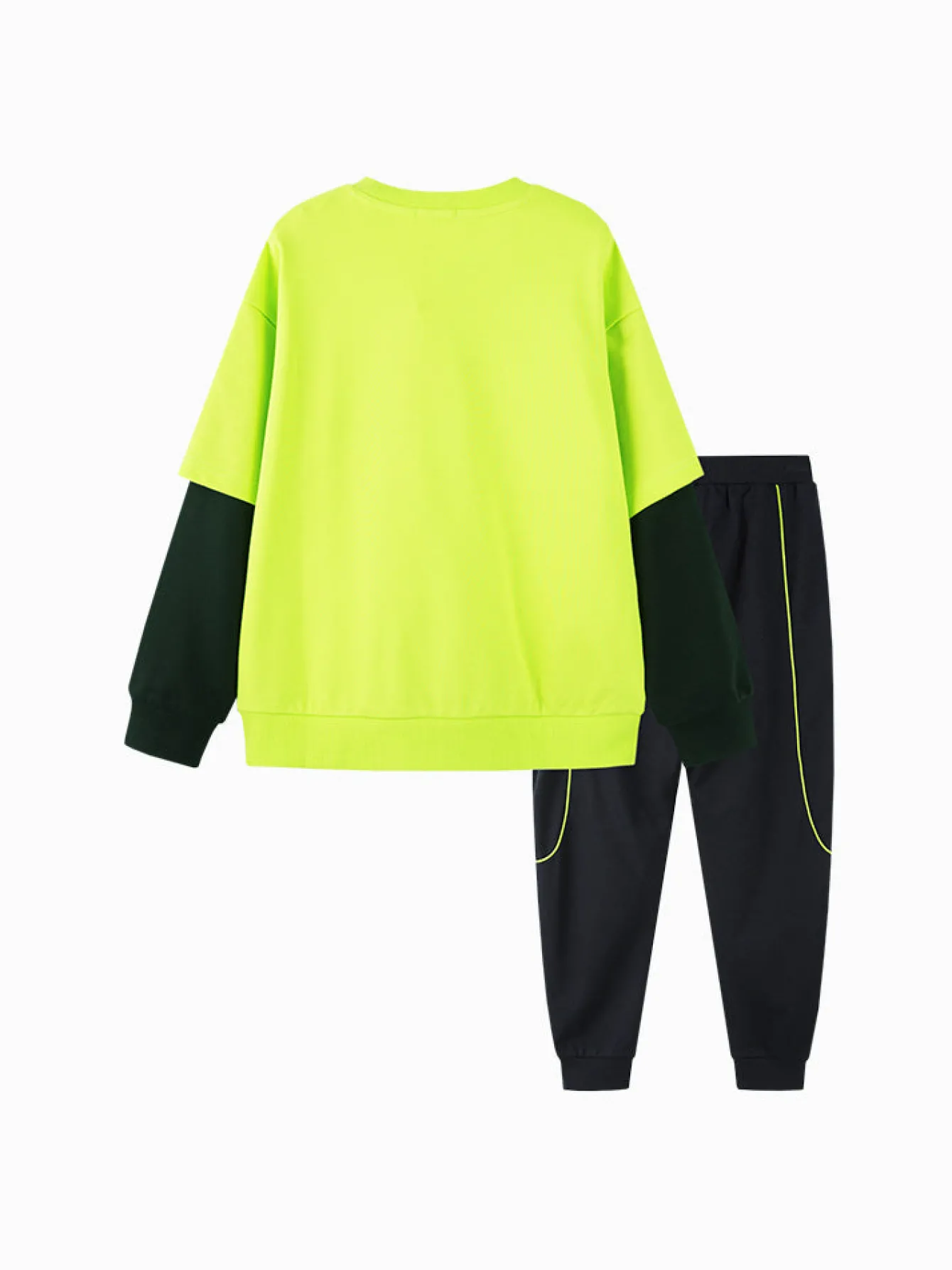 Balabala Kids Boy Contrast Colour Patchwork Long Sleeve Knitted Set 7-14 Years Outlet