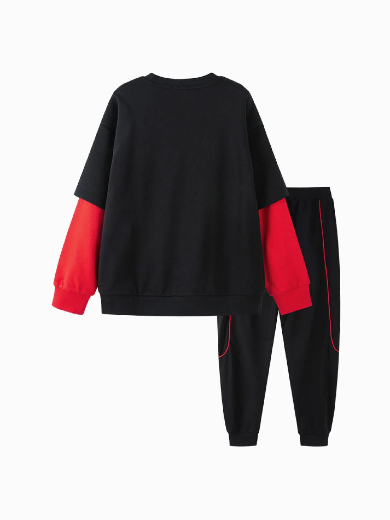 Balabala Kids Boy Contrast Colour Patchwork Long Sleeve Knitted Set 7-14 Years Outlet