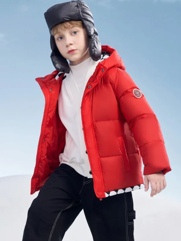 Balabala Kids Boy Lightweight Hooded Down Jacket Chinese Red Flash Sale