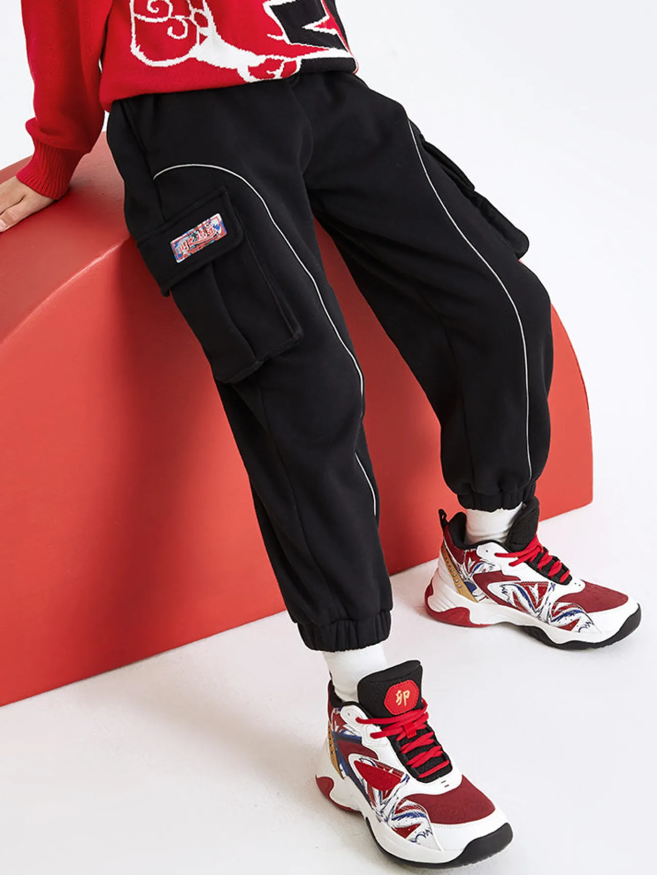 Balabala Kids Boy Solid Color Knit Trousers 7-14 Years Shop