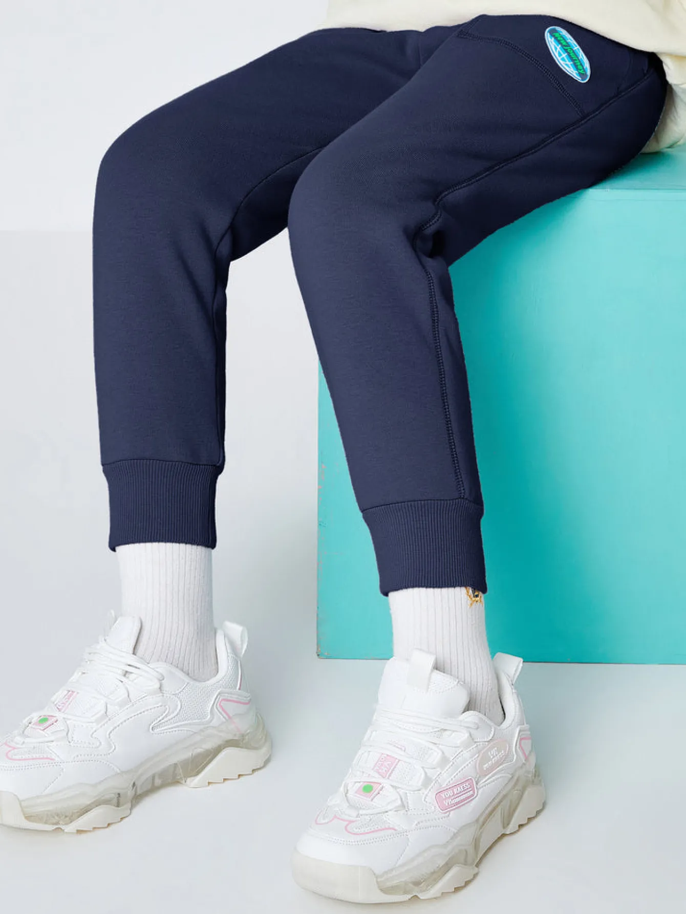 Balabala Kids Classic Colorful Windproof Jogging Trousers Dark Blue Cheap