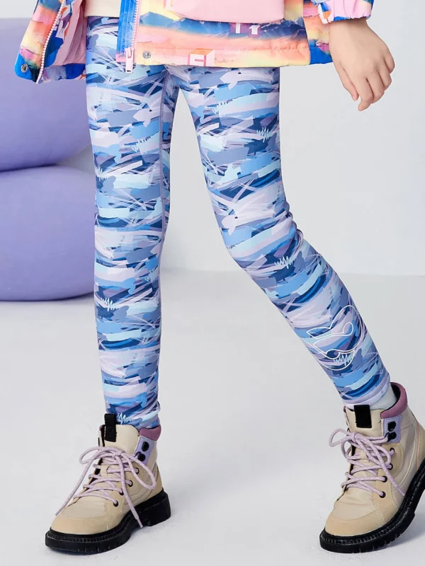 Balabala Kids Girl Abstract3D Printed Trousers Blue Purple Hue Best Sale