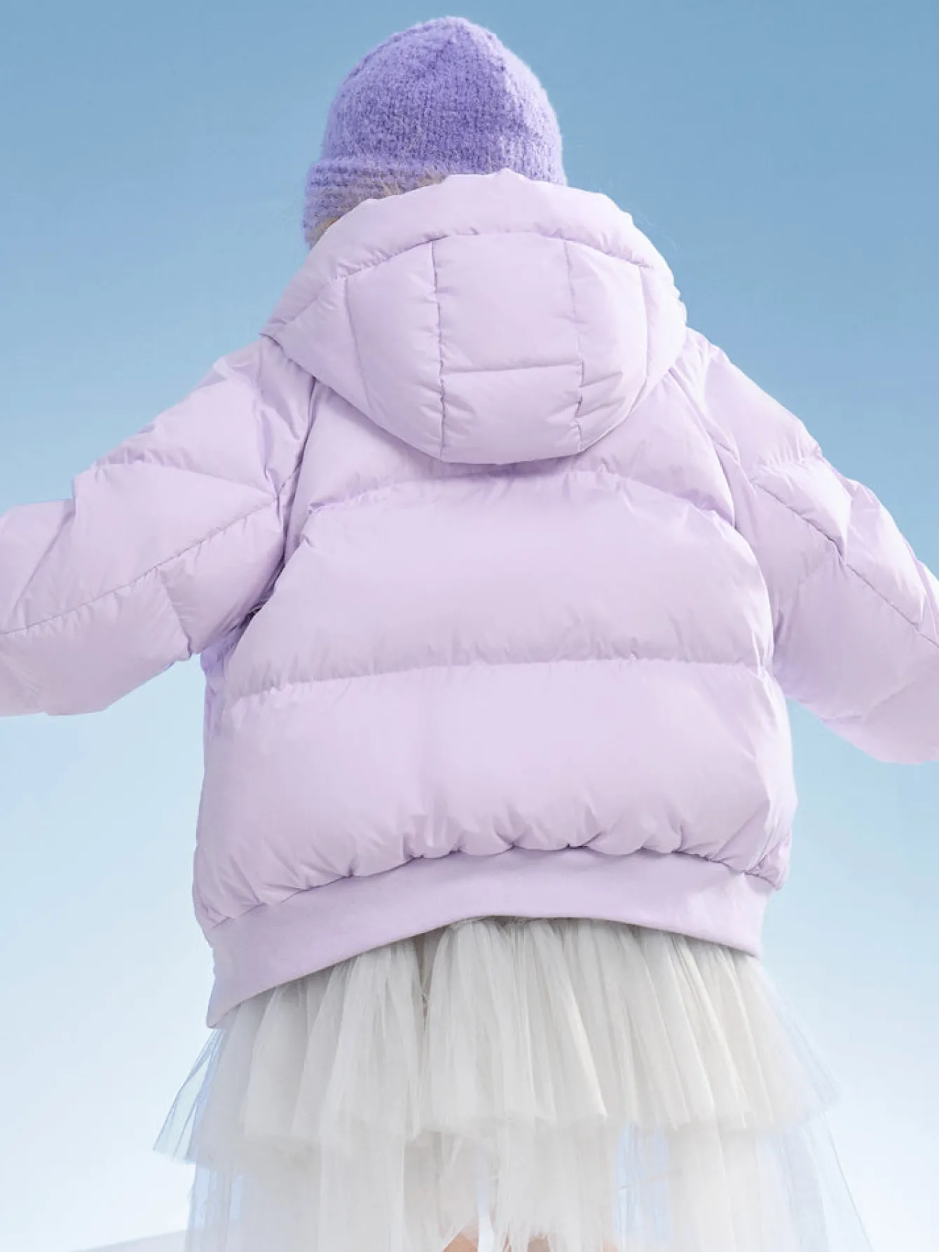 balabala_kids_girl_candy_colored_puffy_sleeves_hooded_down_jacket_3.webp Balabala Kids Girl Candy Colored Puffy Sleeves Hooded Down Jacket Violet Outlet