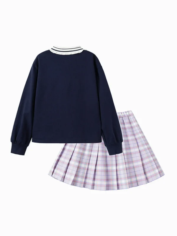Balabala Kids Girl Contrast Patchwork Long Sleeve Woven Set 7-14 Years Best Sale