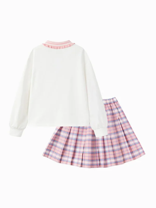 Balabala Kids Girl Contrast Patchwork Long Sleeve Woven Set 7-14 Years Best Sale