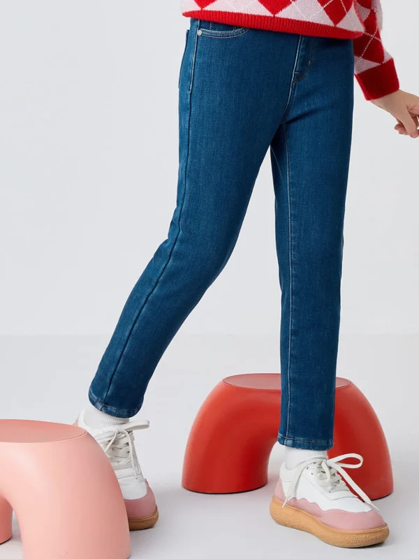 Balabala Kids Girl Slim Fit Trousers Denim Dark Blue Best Sale