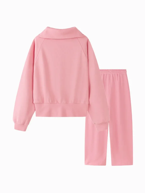 Balabala Kids Girl Solid Color Knitted Long Sleeve Set 7-14 Years Outlet