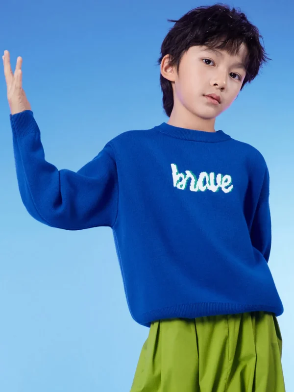 Balabala Kids Parent-Child Style Comfortable Sweater Emerald Green Shop