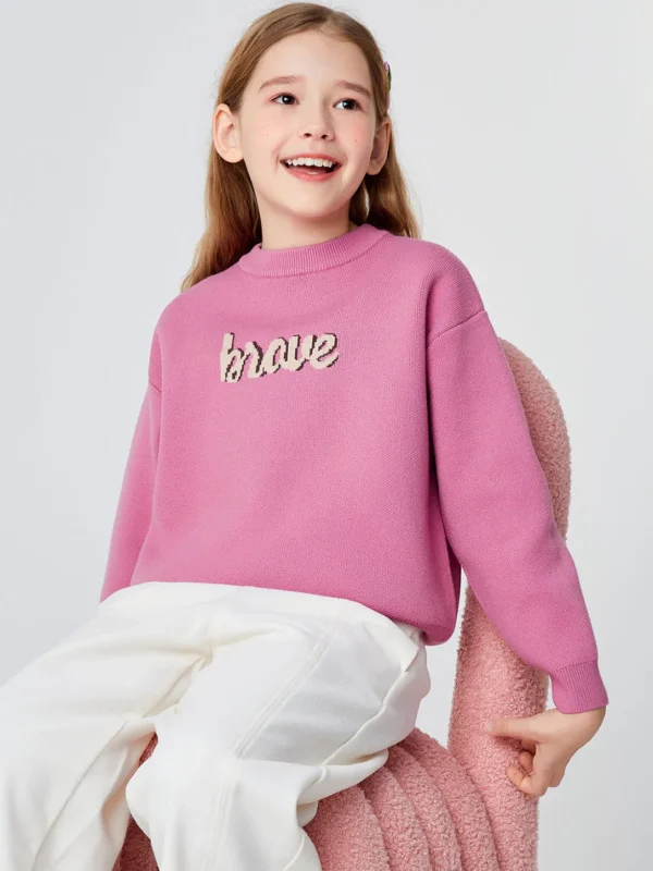 Balabala Kids Parent-Child Style Comfortable Sweater Red Blue Hue Cheap