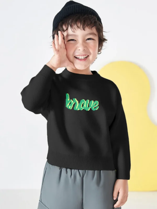 Balabala Kids Parent-Child Style Comfortable Sweater Black New