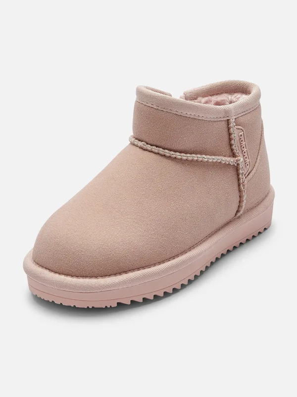 Balabala Kids Suede Winter Snow Boots, Classic Zip Up Warm Fur Mini Snow Boots for Toddler Boys Girls Best Sale