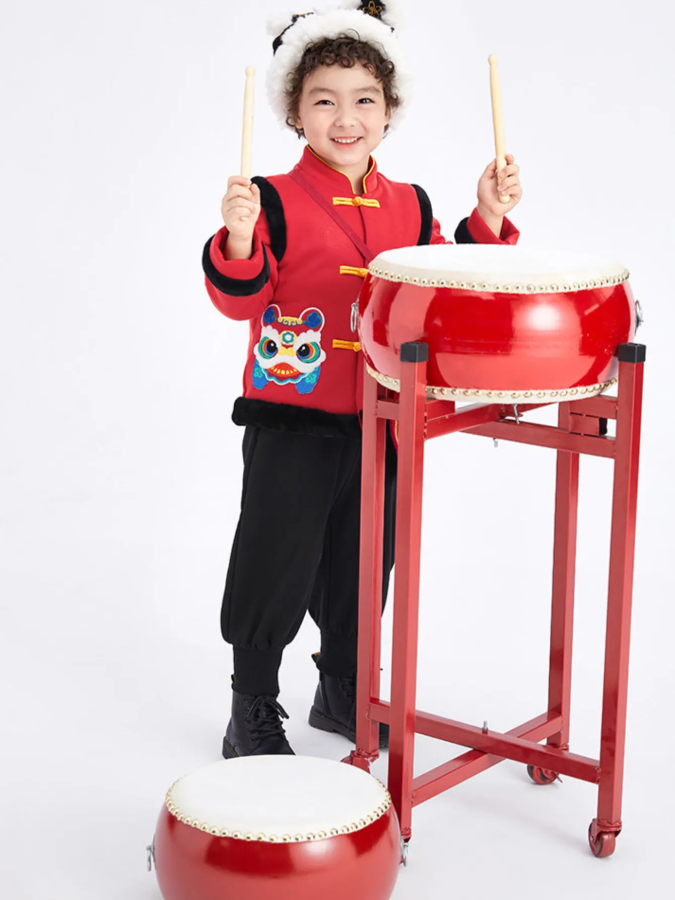 Balabala Toddler Boy Chinese Zodiac Rabbit Long Sleeve Knitted Set 2-8 Years Red Hue Store