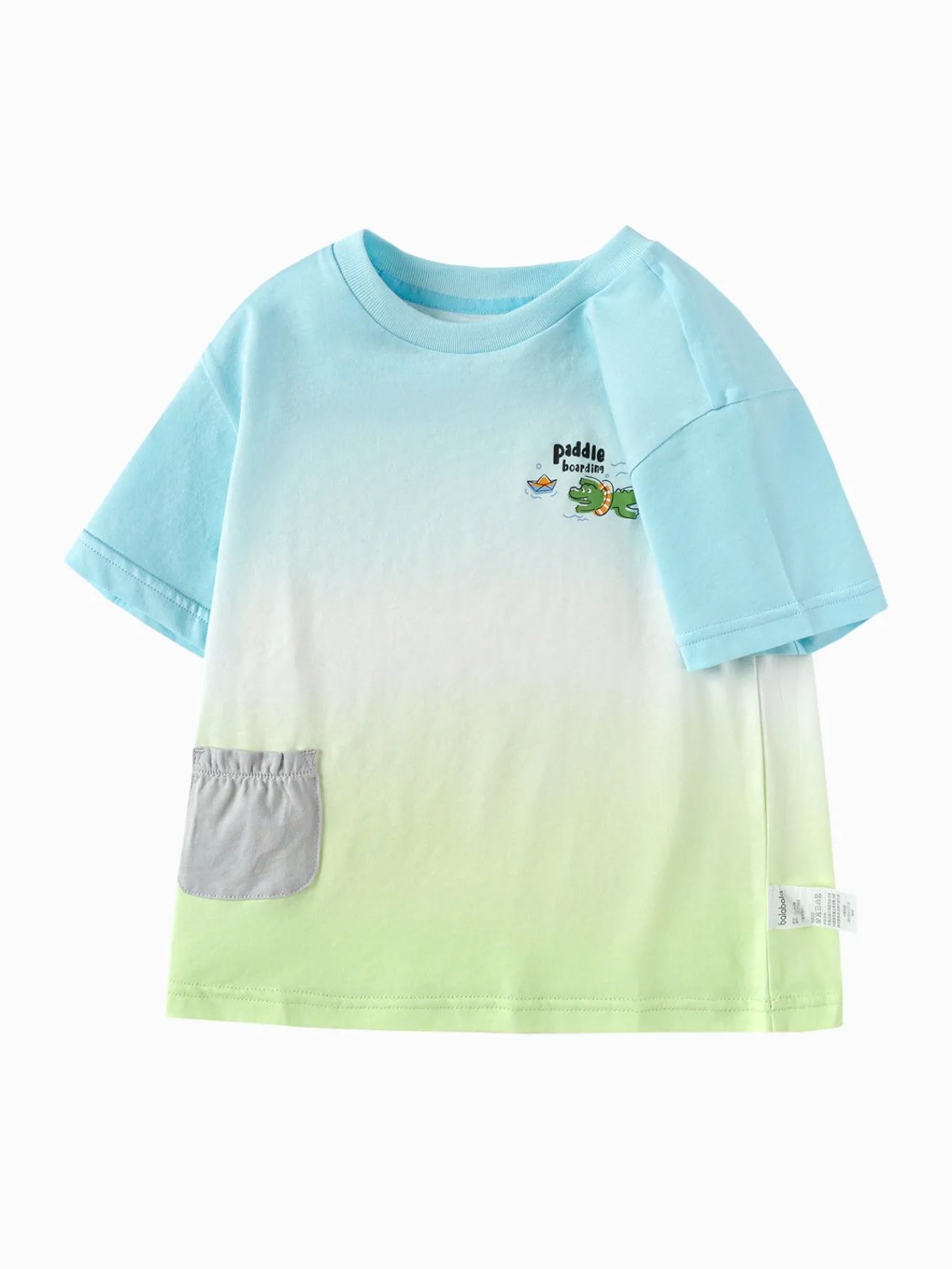 Balabala Toddler Boy Explore Style Round V-Neck Short Sleeve T-Shirt Flash Sale