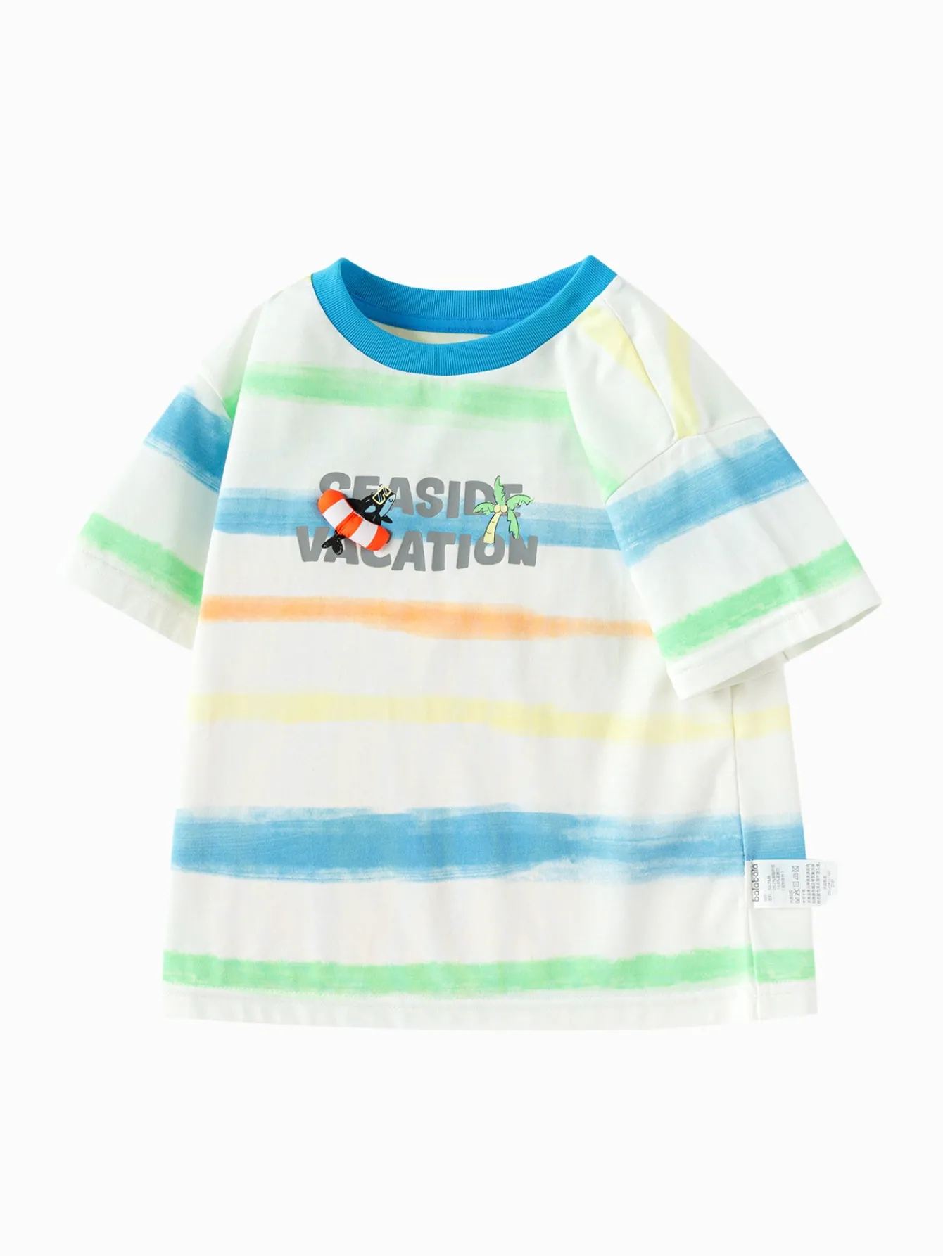 Balabala Toddler Boy Explore Style Round V-Neck Short Sleeve T-Shirt Hot