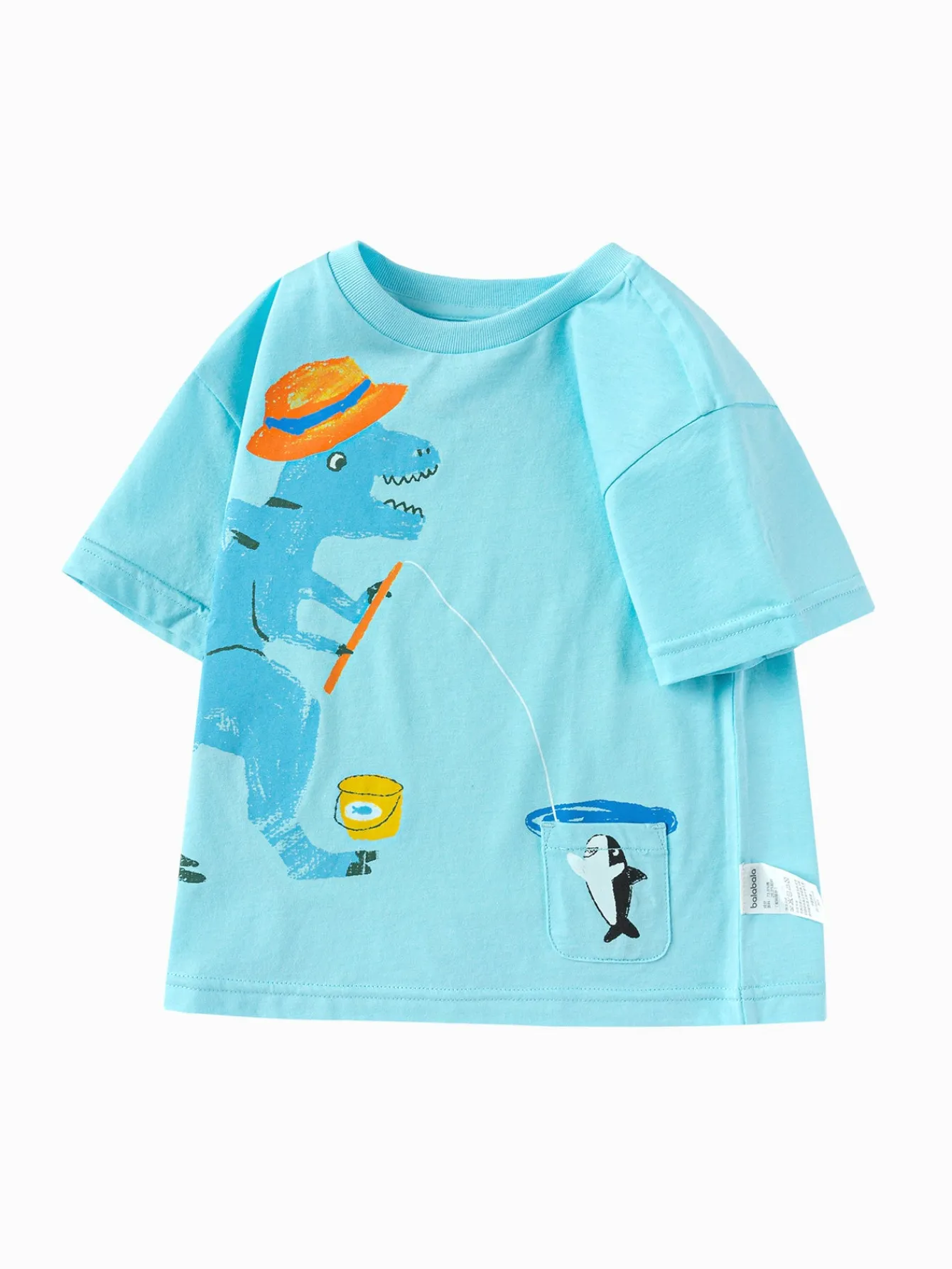 Balabala Toddler Boy Explore Style Round V-Neck Short Sleeve T-Shirt Flash Sale