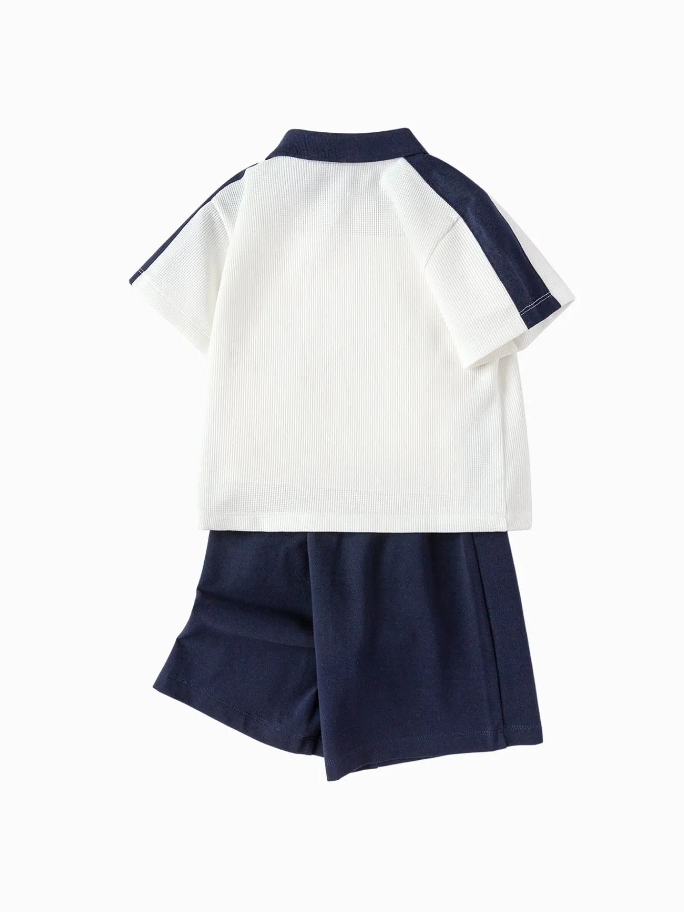 Balabala Toddler Boy Have Fun Style Knitted Short Sleeve Set White Hue Clearance