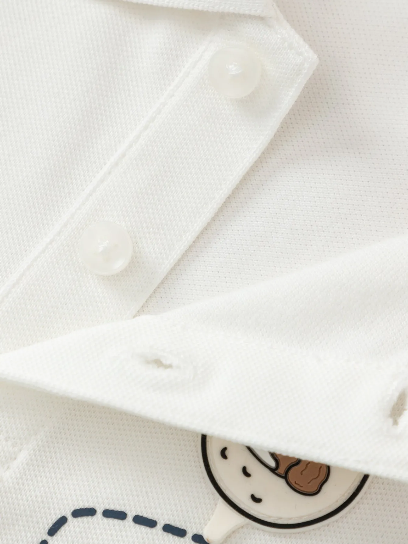 Balabala Toddler Boy Have Fun Style Lapel Short Sleeve T-Shirt Raw White Cheap