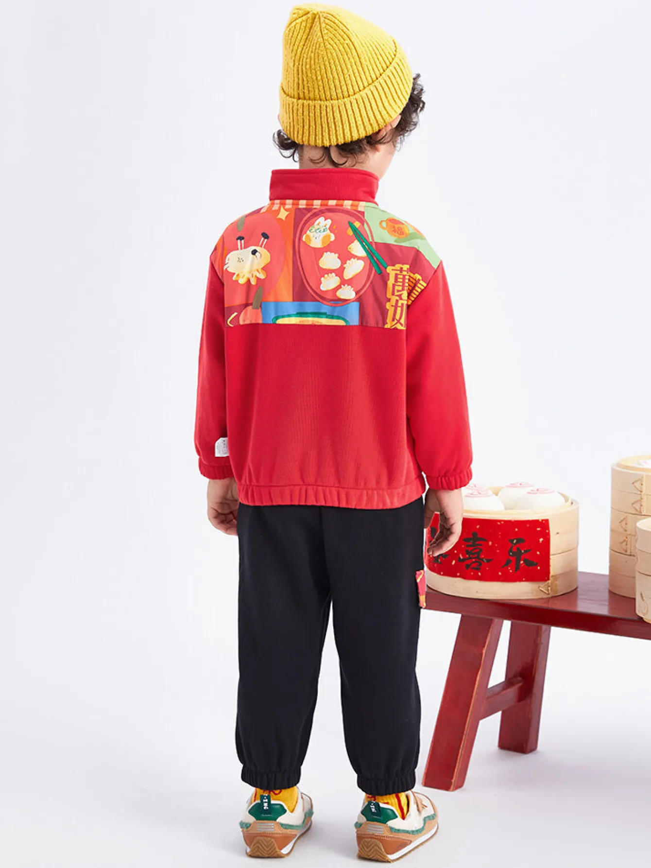 balabala_toddler_boy_traditional_pattern_long_sleeve_knitted_set__years_2.webp Balabala Toddler Boy Traditional Pattern Long Sleeve Knitted Set 2-8 Years Red Hue Sale