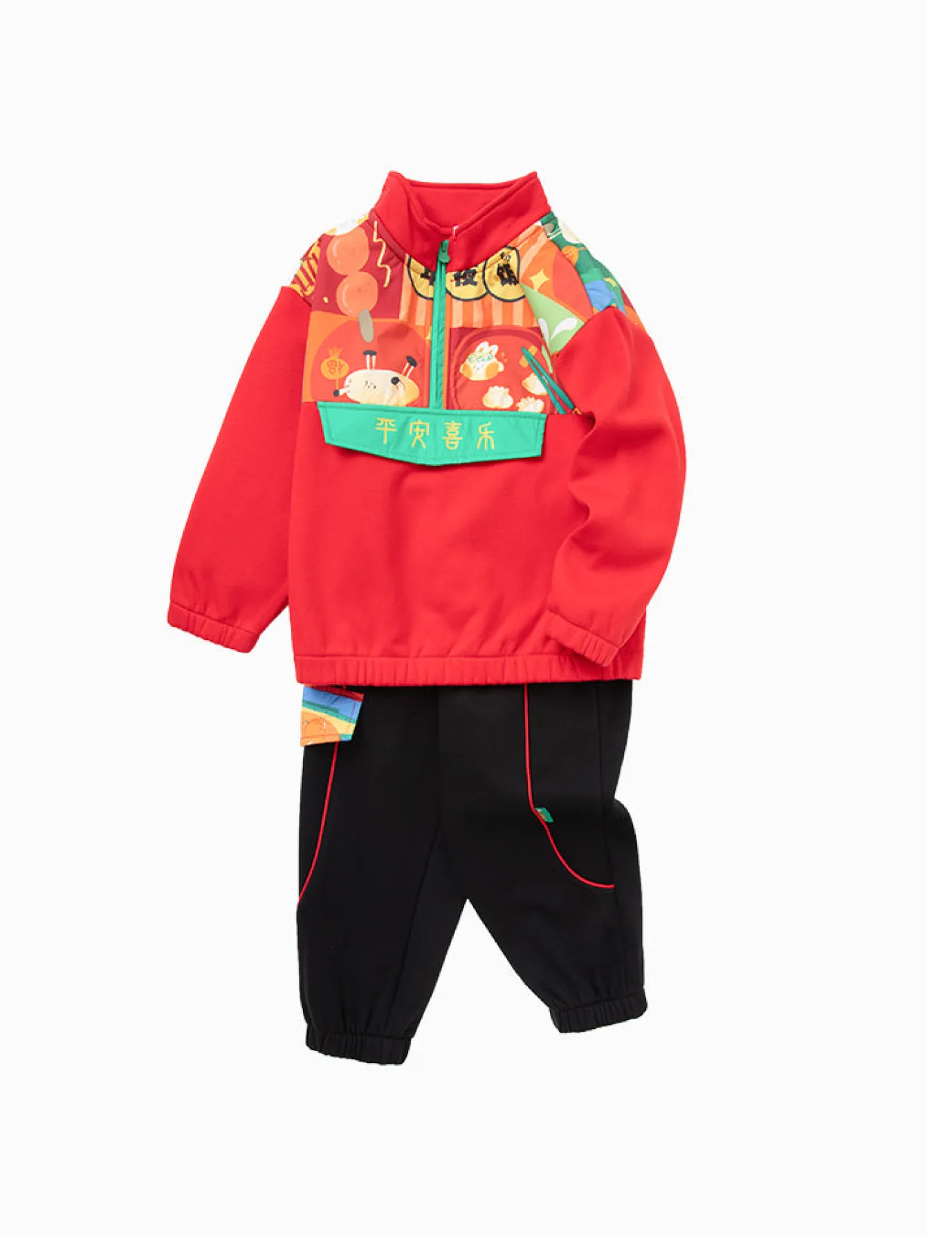 balabala_toddler_boy_traditional_pattern_long_sleeve_knitted_set__years_3.webp Balabala Toddler Boy Traditional Pattern Long Sleeve Knitted Set 2-8 Years Red Hue Sale