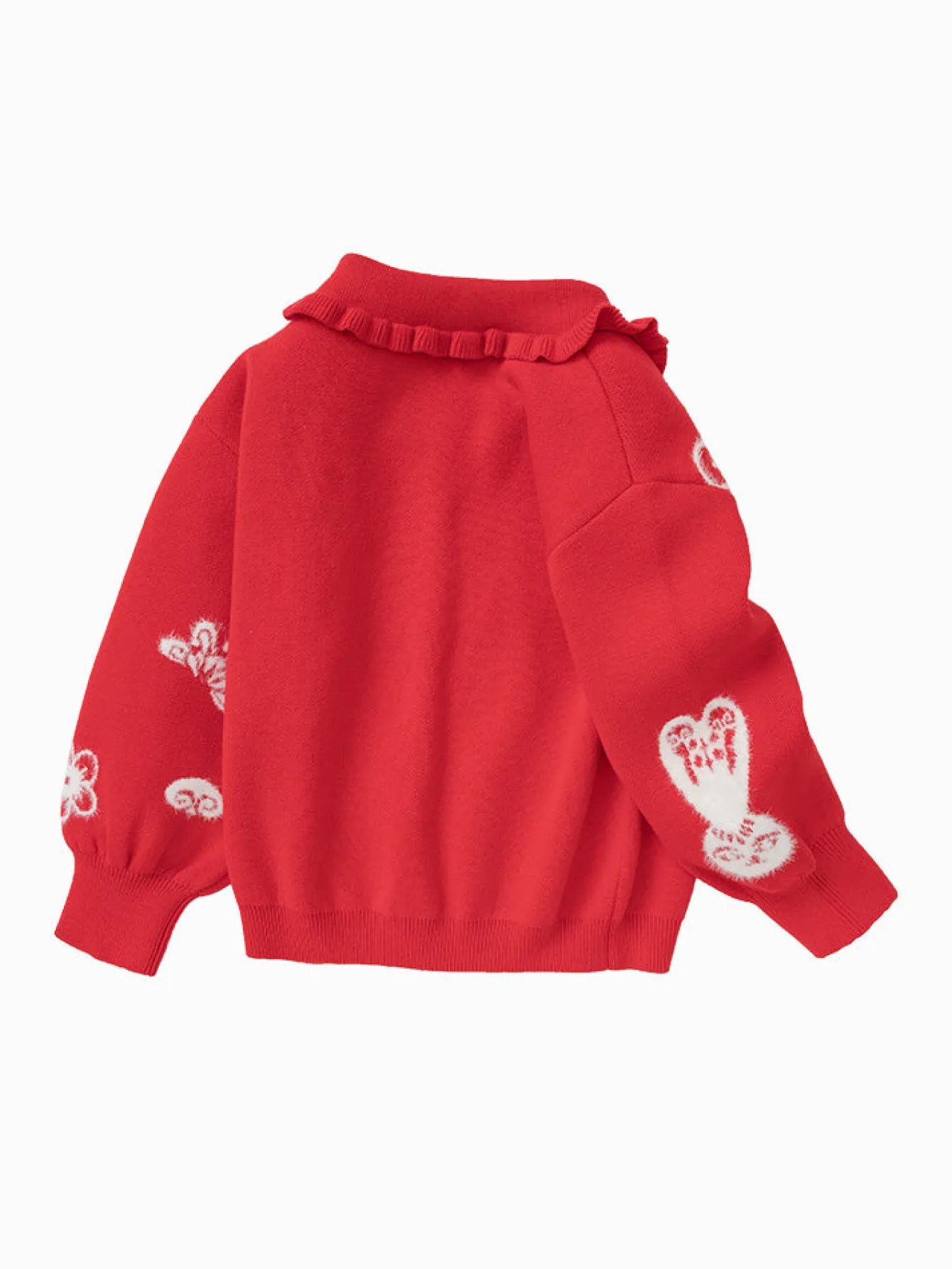 Balabala Toddler Girl 100% Cotton Chinese Zodiac Rabbit Lapel Sweater 2-8 Years Clearance