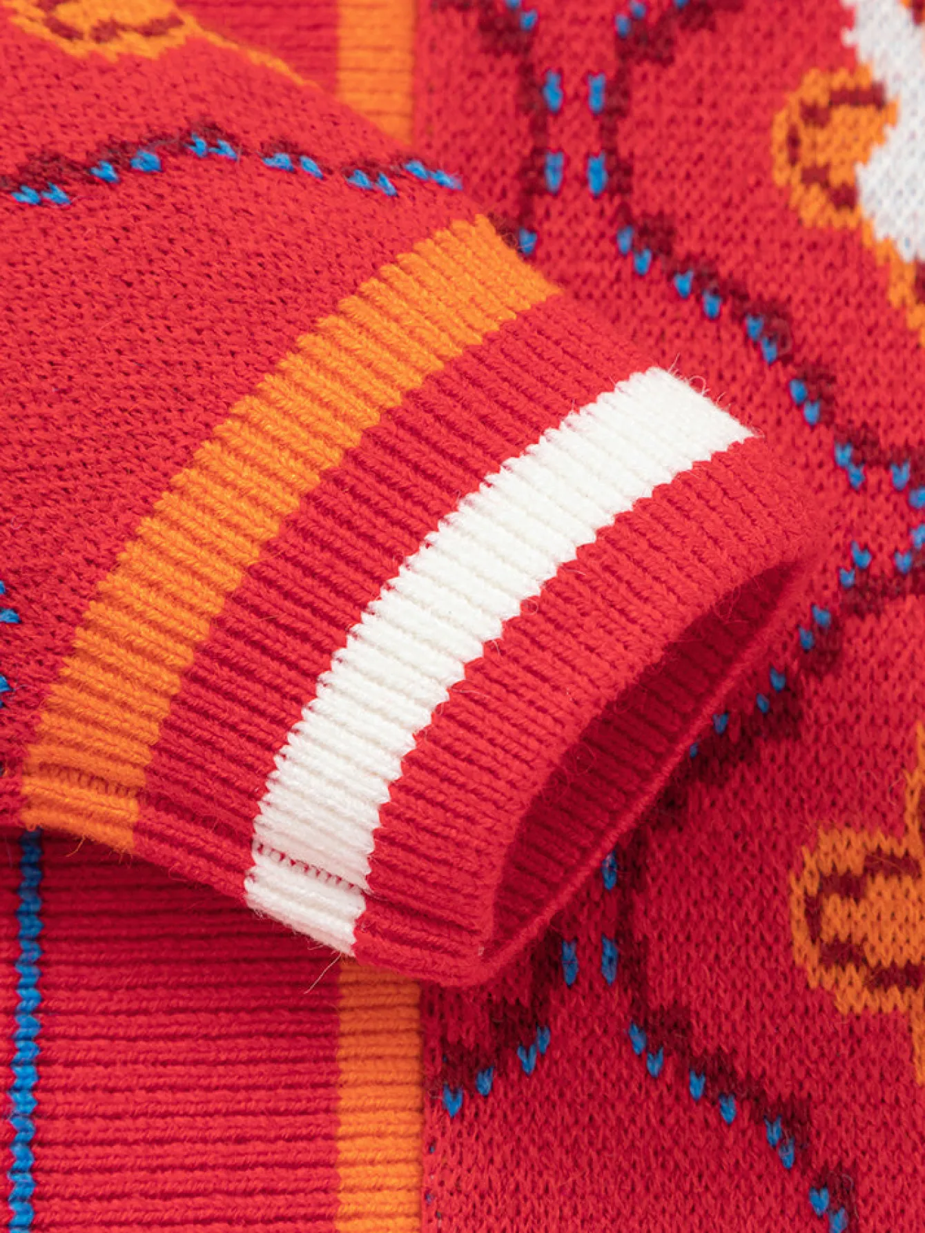 Balabala Toddler Girl Chinese Zodiac Rabbit Woolen Long Sleeve Set 2-8 Years Red Hue Fashion