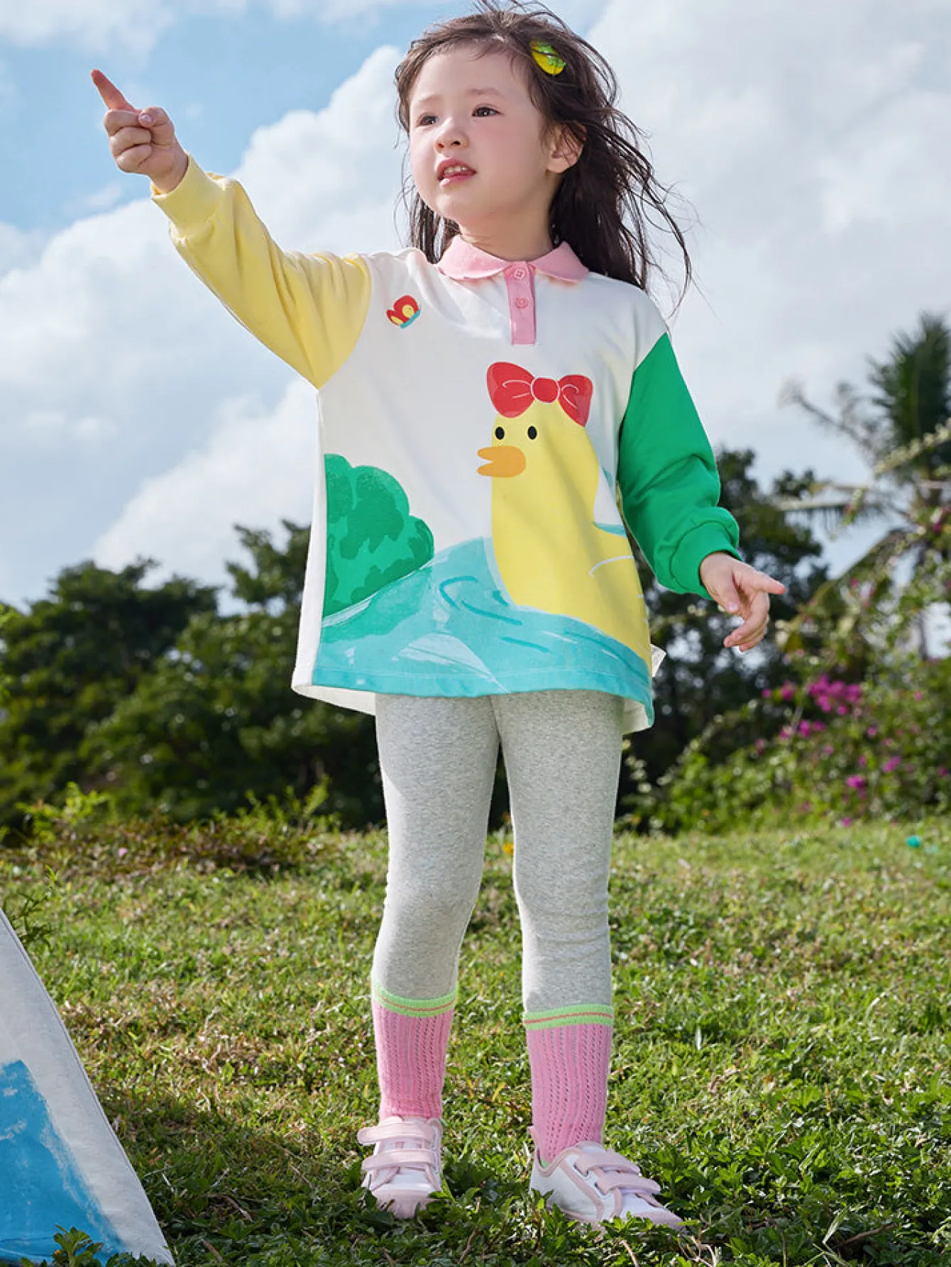 Balabala Toddler Girl Contrast Colour Patchwork Long Sleeve Knitted Set 2-8 Years Best