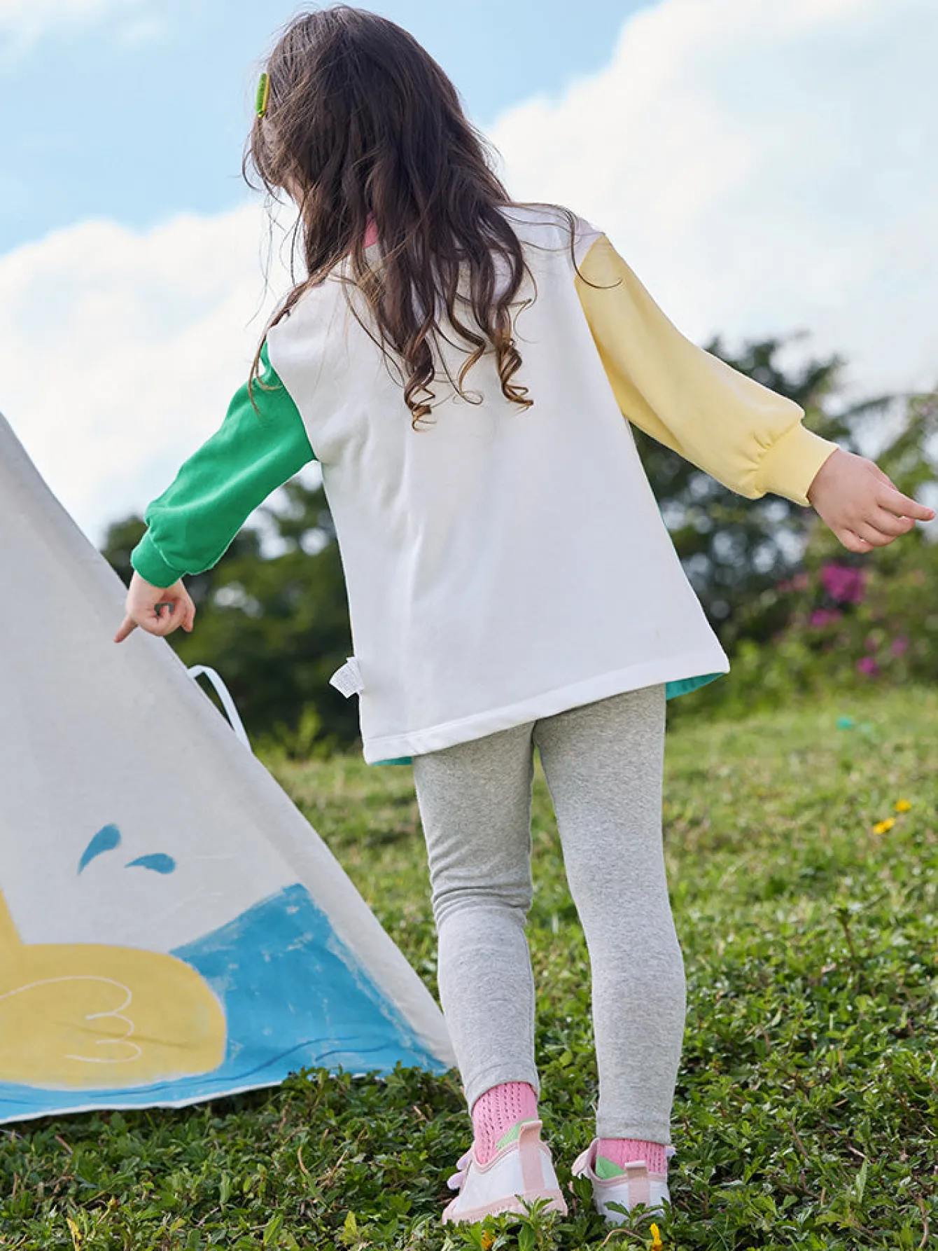 Balabala Toddler Girl Contrast Colour Patchwork Long Sleeve Knitted Set 2-8 Years Best