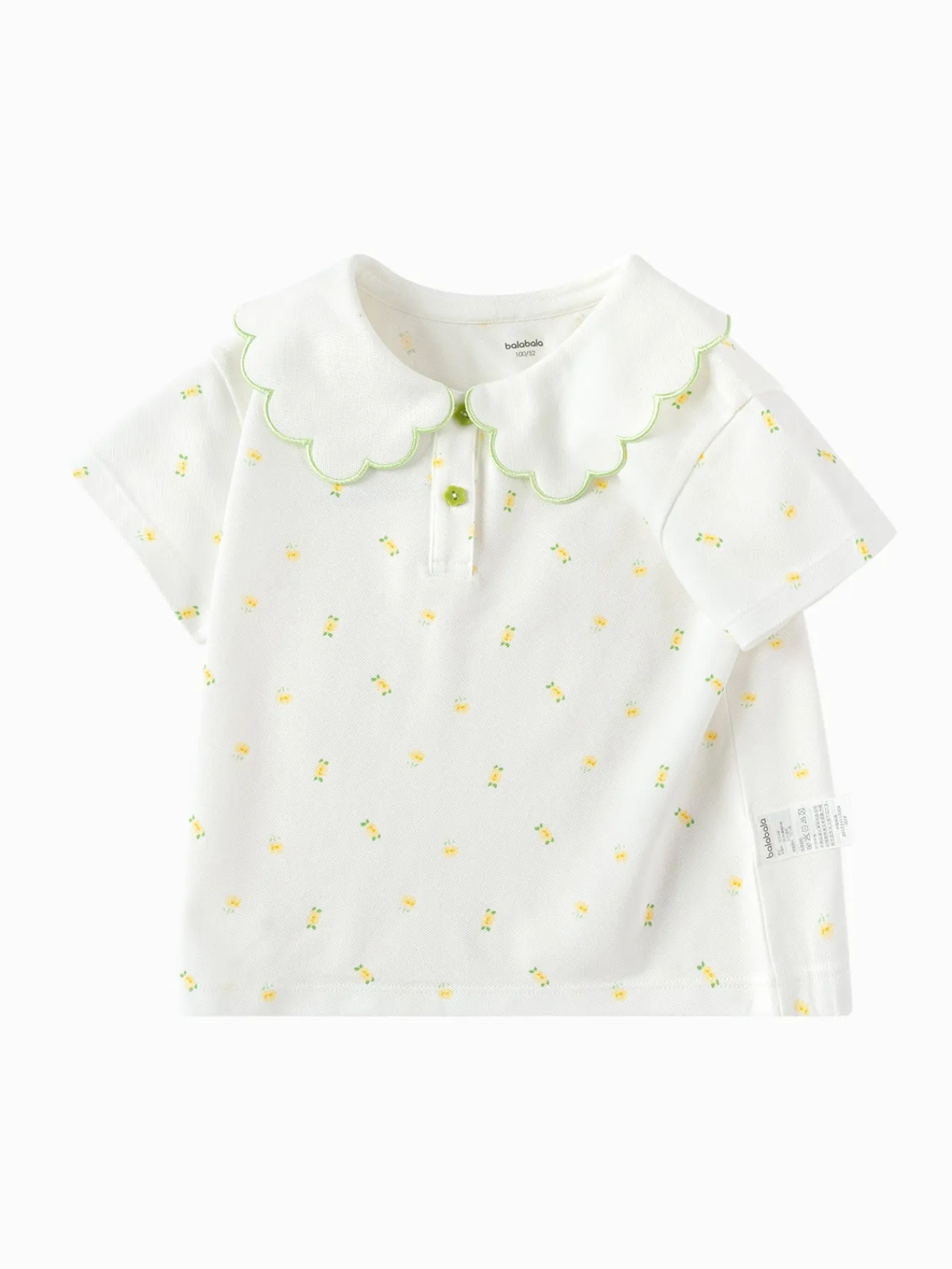 Balabala Toddler Girl Explore Style Lapel Short Sleeve T-Shirt Store