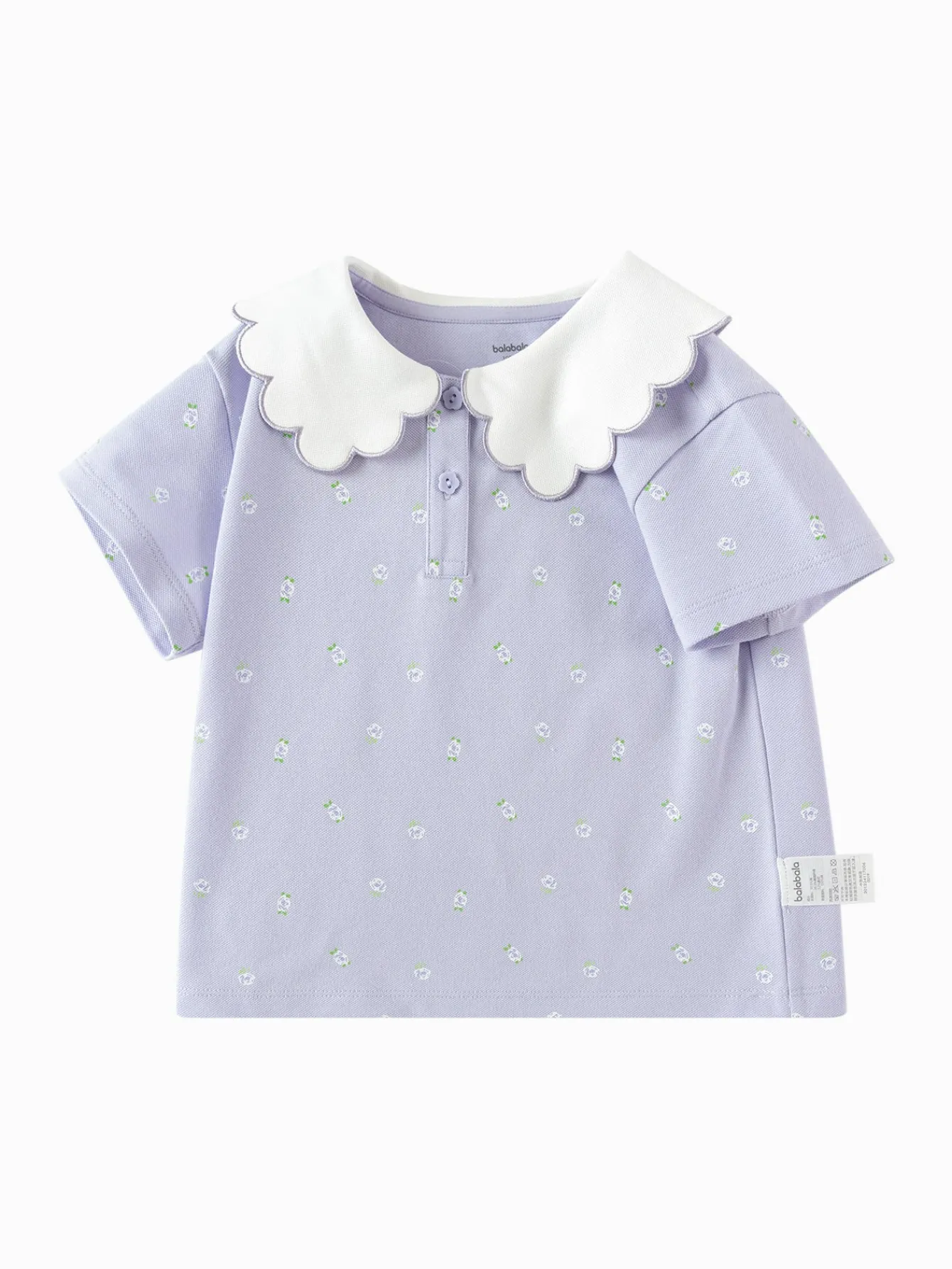 Balabala Toddler Girl Explore Style Lapel Short Sleeve T-Shirt Store