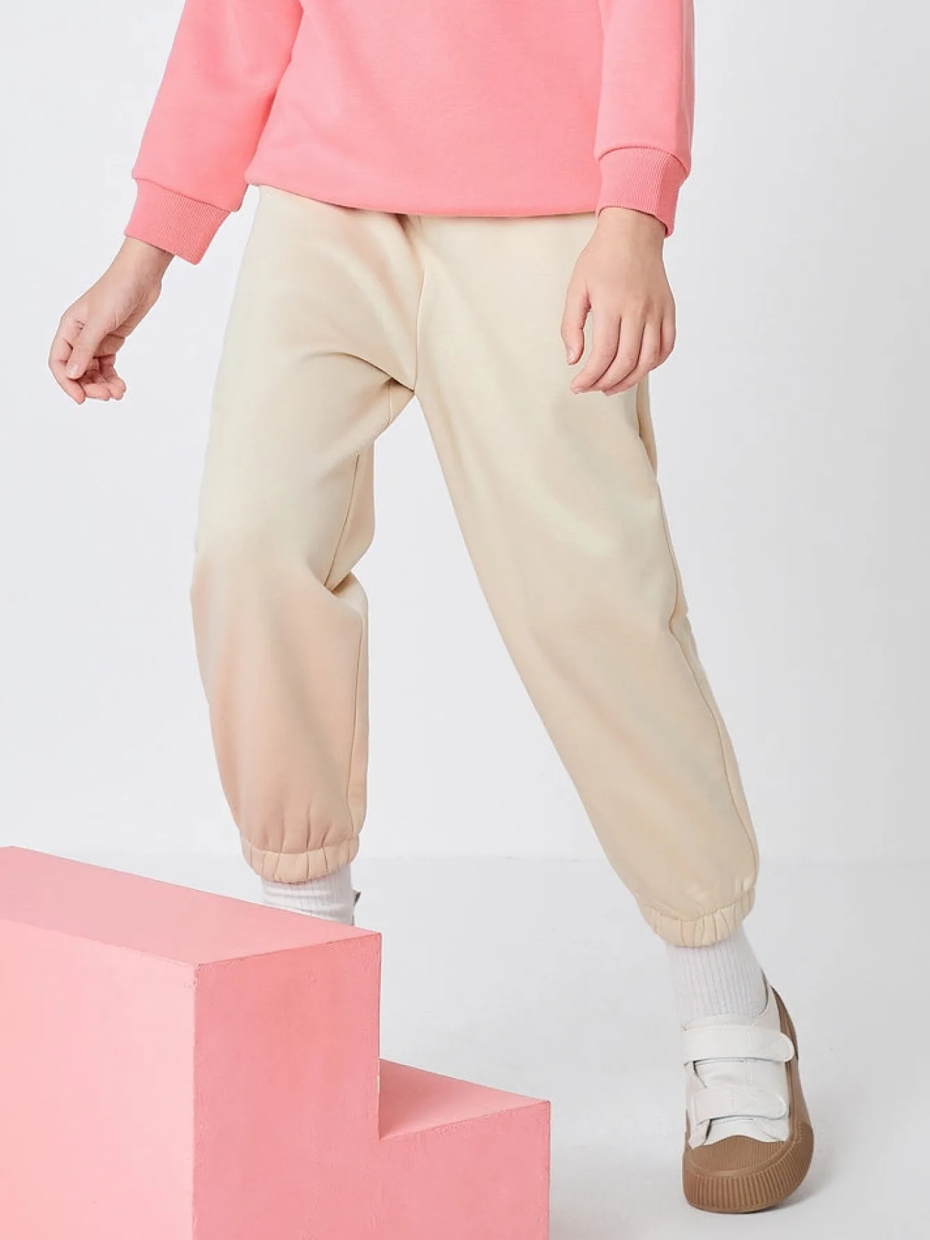 Balabala Toddler Multicolor Parent-Child Style Comfortable Trousers Light Khaki Hot