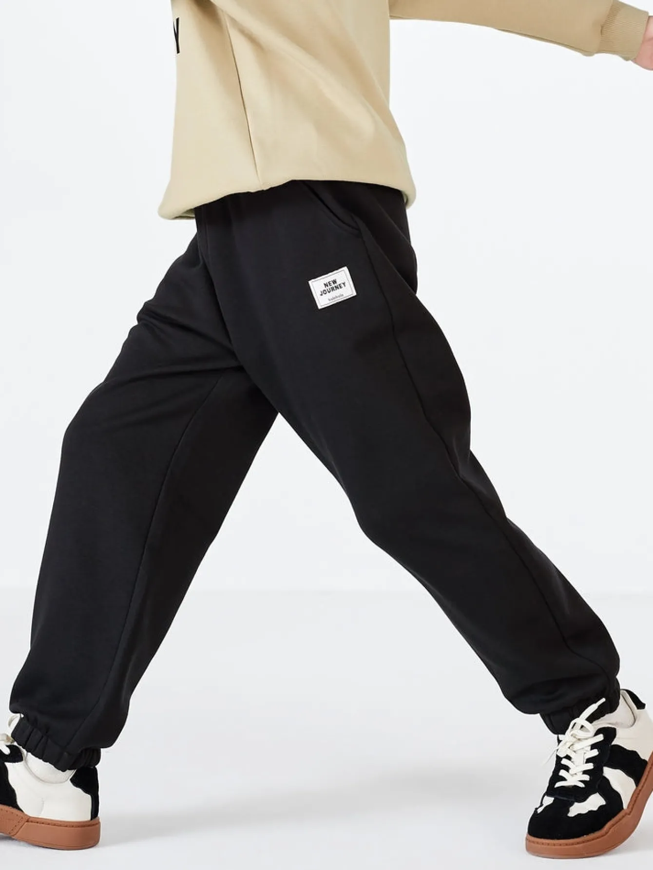 Balabala Toddler Multicolor Parent-Child Style Comfortable Trousers Black Cheap