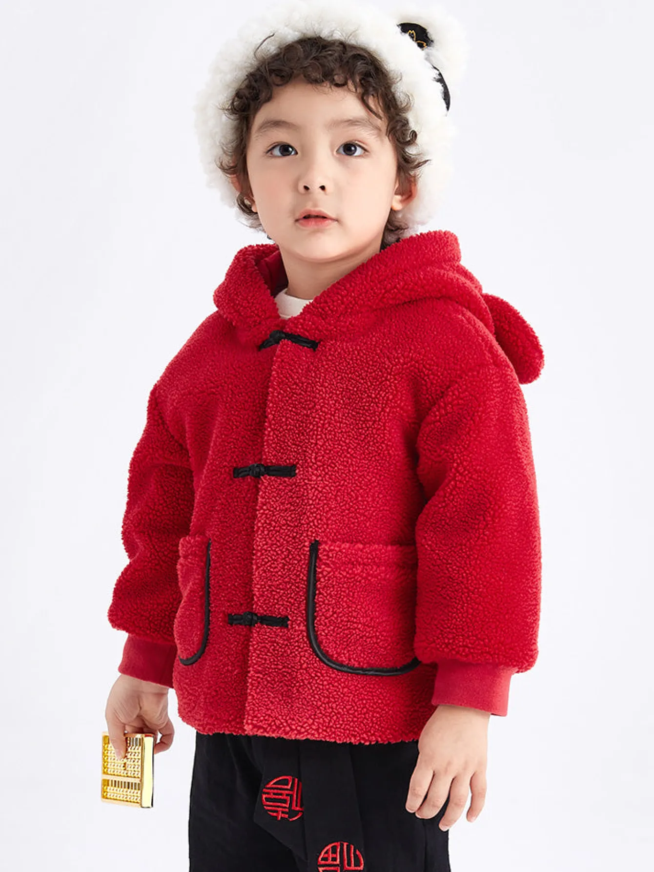 Balabala Toddler Unisex Claimond Veins Solid Color Woven Cotton Jacket 2-8 Years Cheap