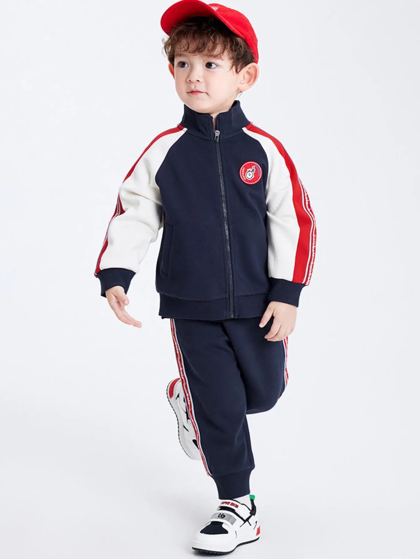 Balabala Toddler Unisex Contrast Colour Patchwork Long Sleeve Knitted Set 2-8 Years Discount