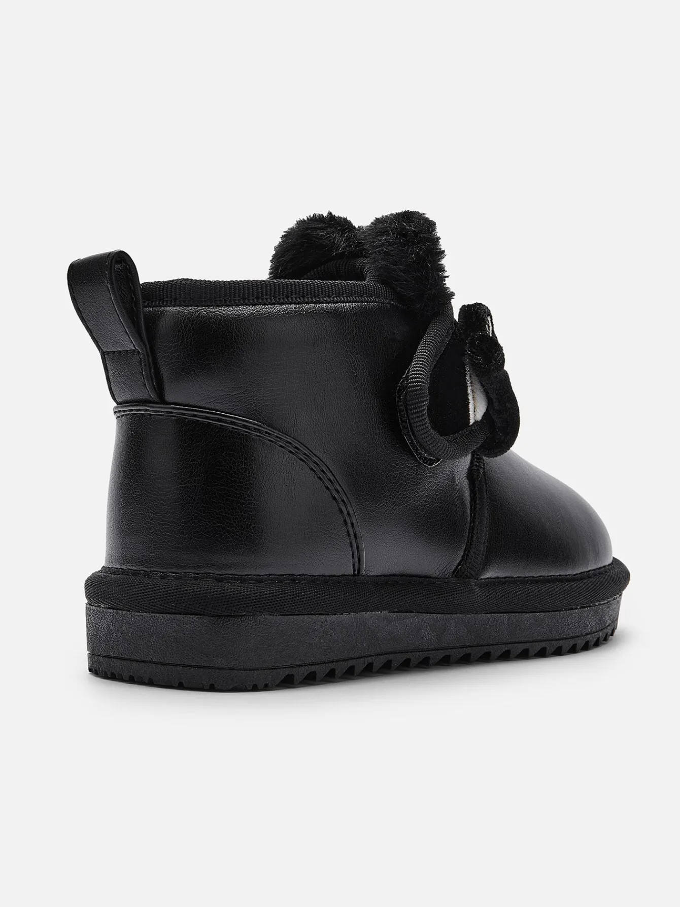 Balabala Unisex Baby Toddler and Kids Water-Repellent Plush Velcro Snow Boots Black Fashion