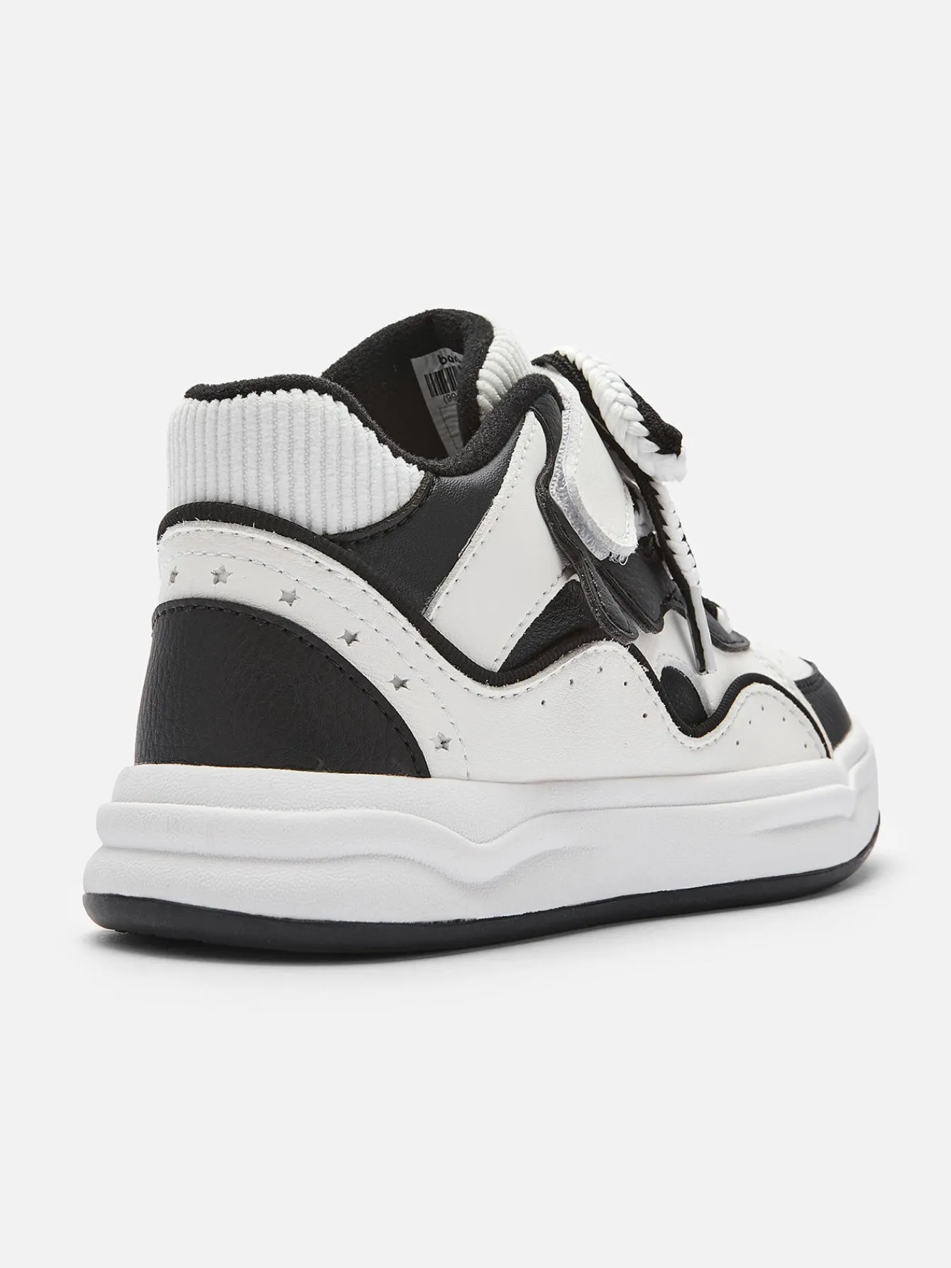 Balabala Unisex Toddler and Kids Antibacterial Snowman Sneakers with Colorblock Velcro White Black Hue Discount