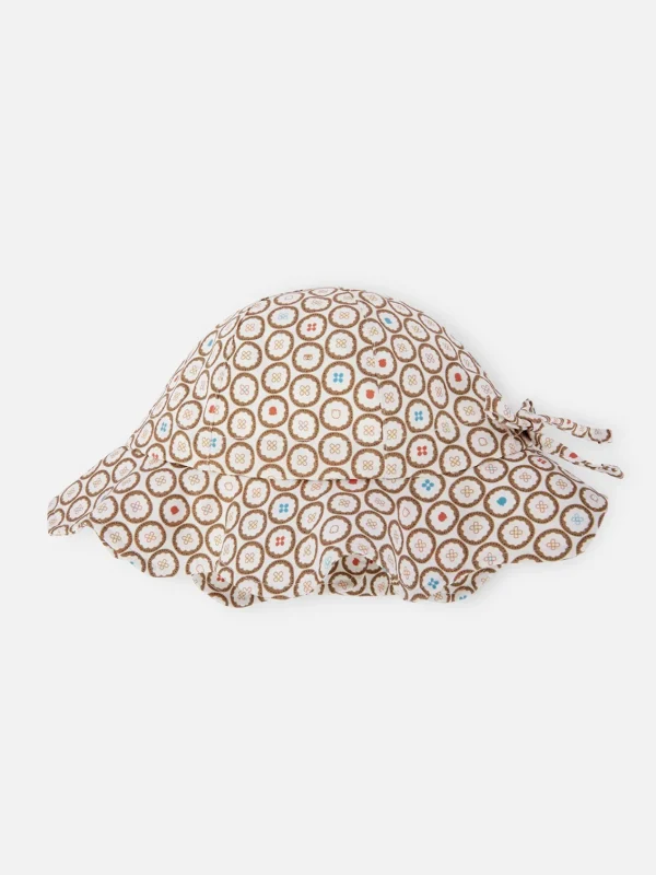 Balabala Barabara baby hat baby colorful printed flower pot hat comfortable sweet cute outdoor Coffee New