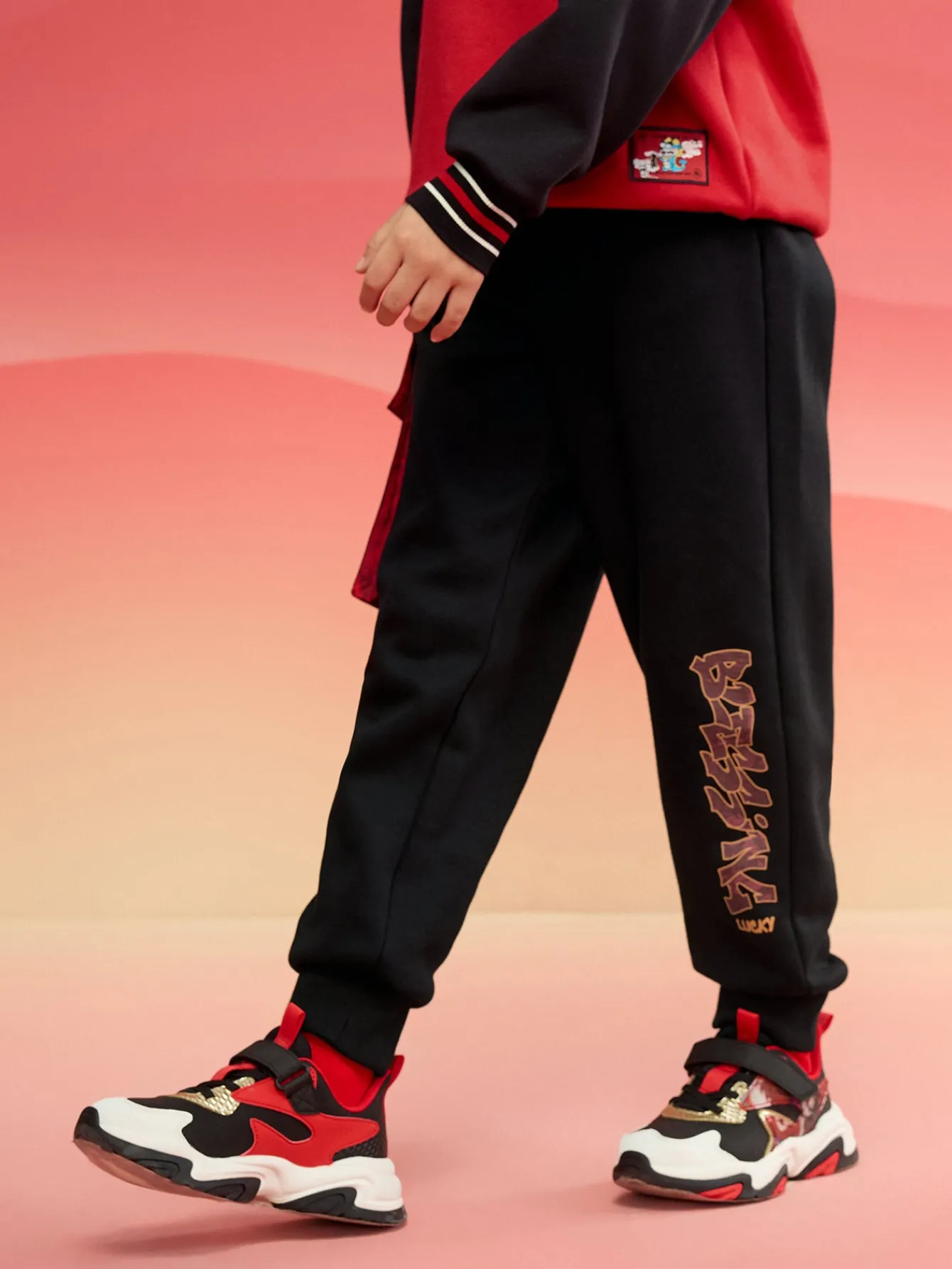 Balabala Barabara children's clothing boys pants 2025 new spring wear with baby sweat pants Black Cheap