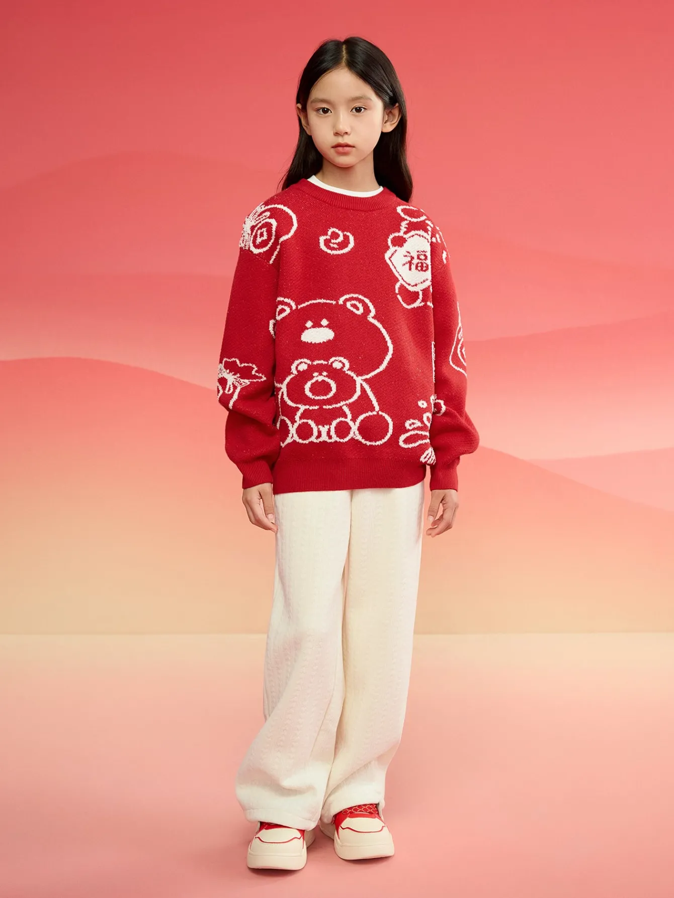 Balabala Barabara children's clothing in high neck sweater fall and winter 2024 new boys and girls knit sweater Shop