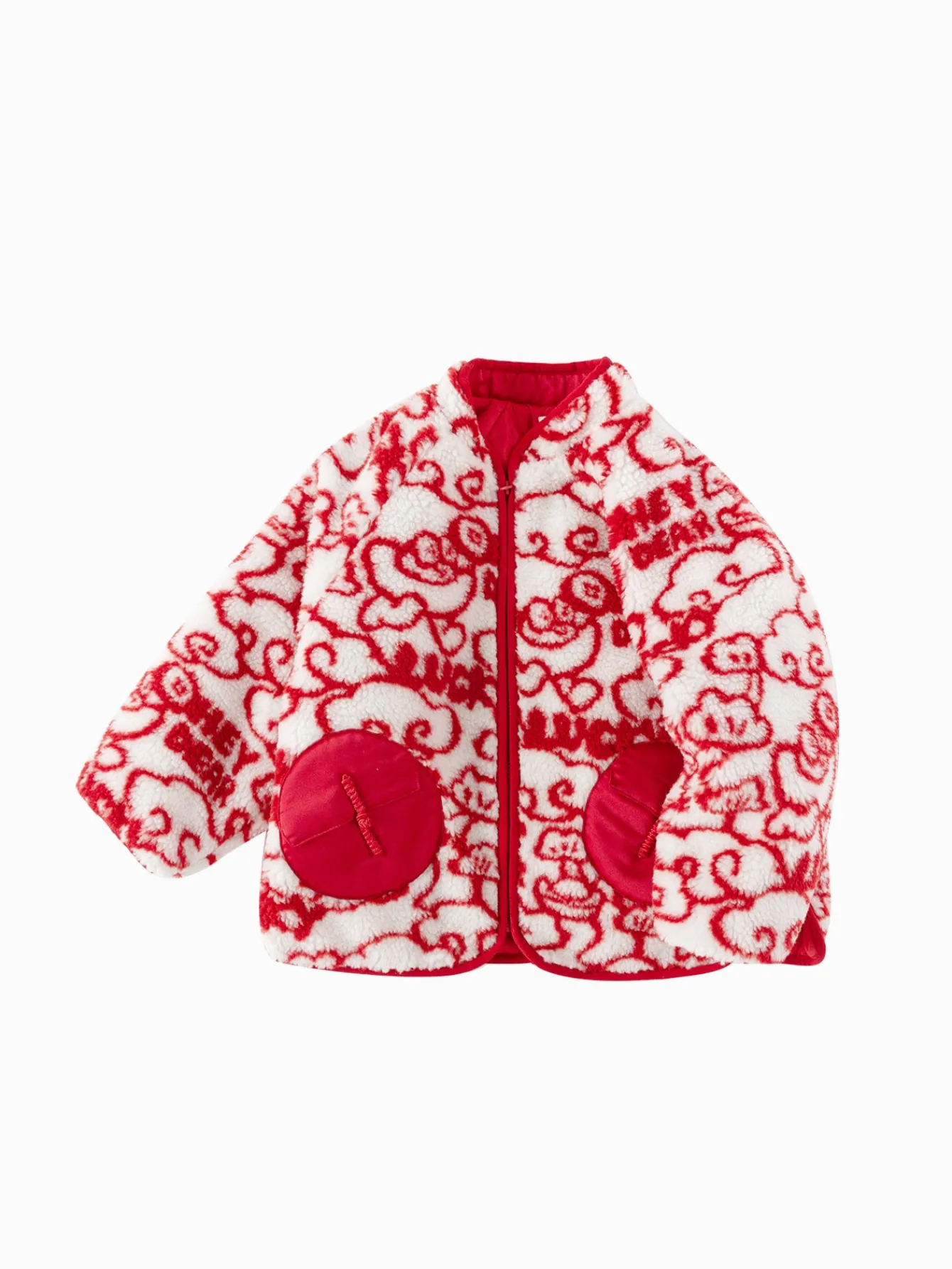Balabala Barabara children's cotton clothing boys girls cotton jacket baby cotton clothing winter 2024 Red White Outlet