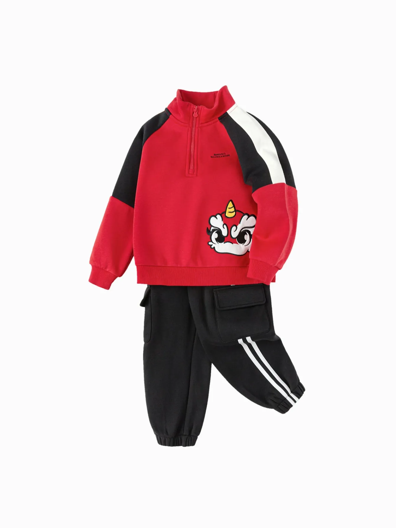 Balabala Barabara children's suit boy two-piece suit 2025 new spring fashion baby parent-child clothing Chinese Red Hot