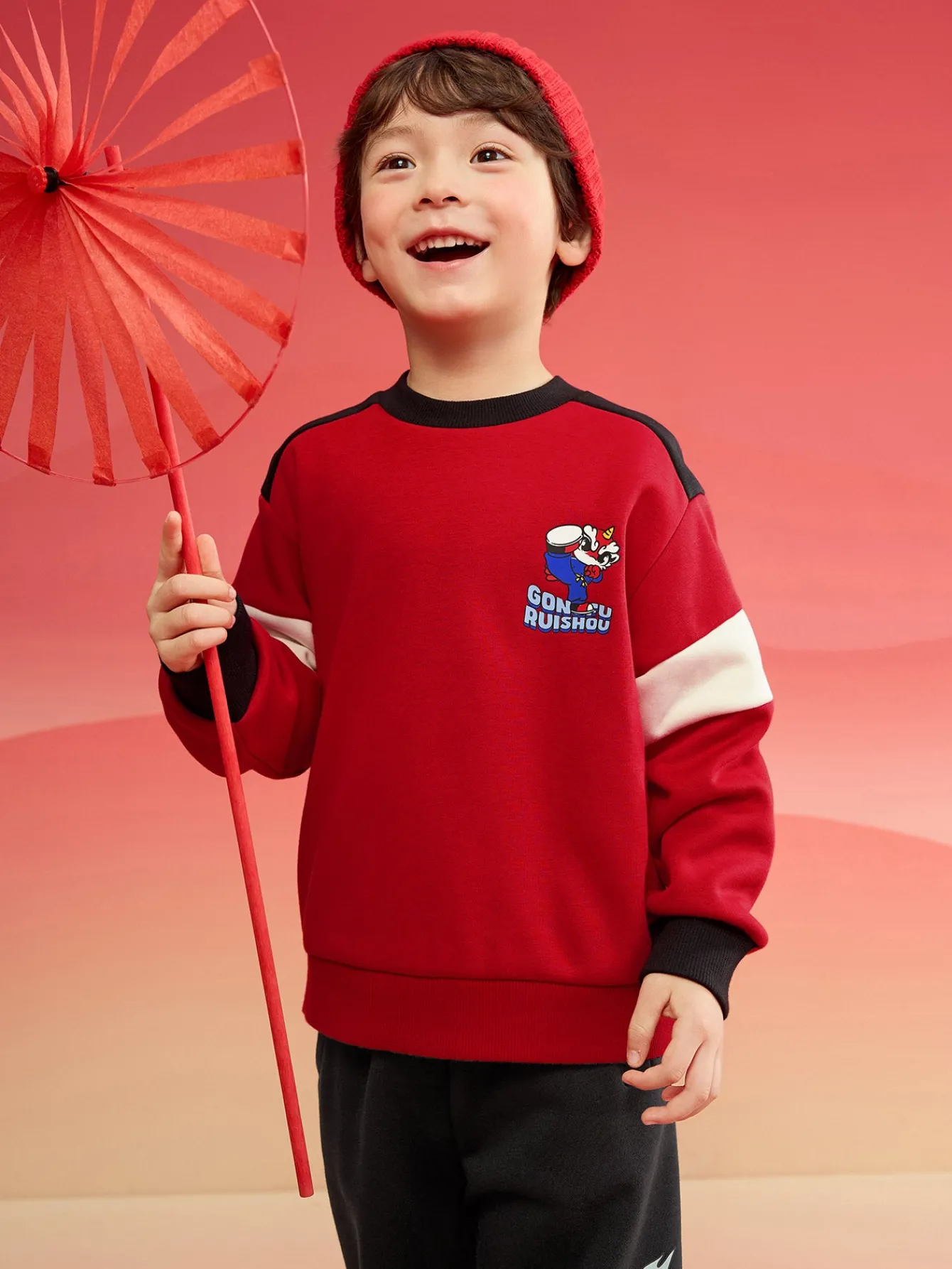 Balabala Barabara children's sweater girls boys 2024 new fall and winter loose fashion tops Clearance