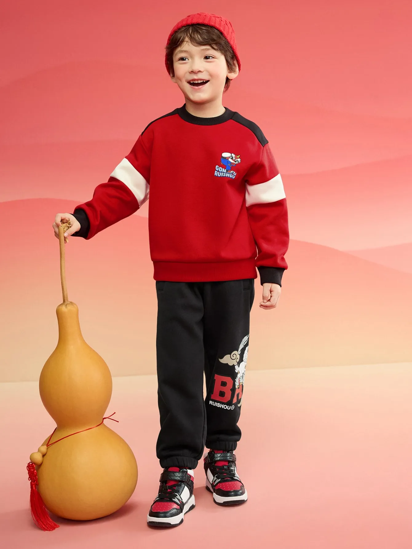 Balabala Barabara children's sweater girls boys 2024 new fall and winter loose fashion tops Clearance