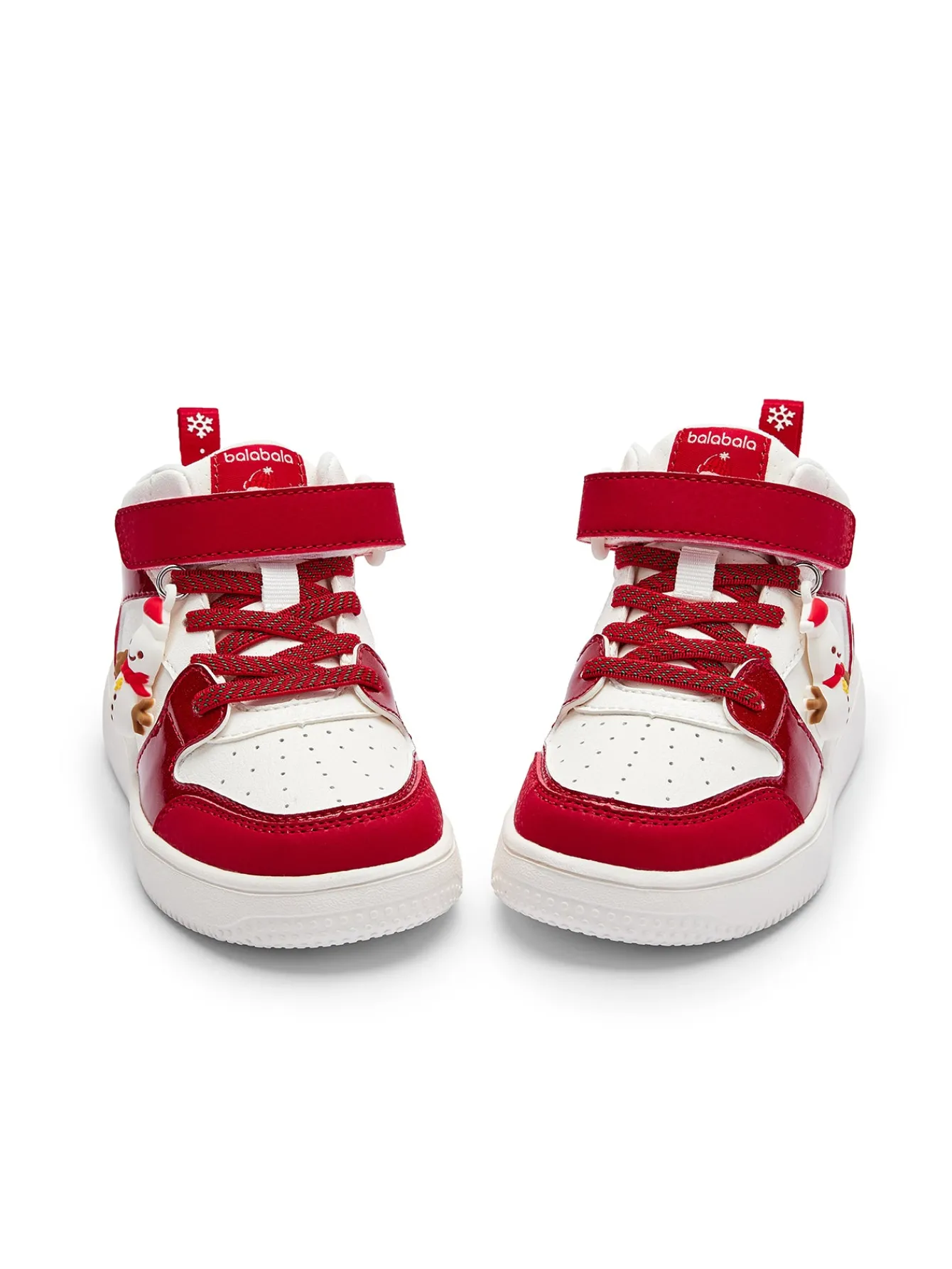 Balabala Barabara high-top board shoes girls sneakers small white shoes 2025 New Year White Red Cheap