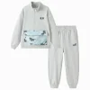 Balabala Boys loose top long pants two-piece set Light Melange Gray Outlet