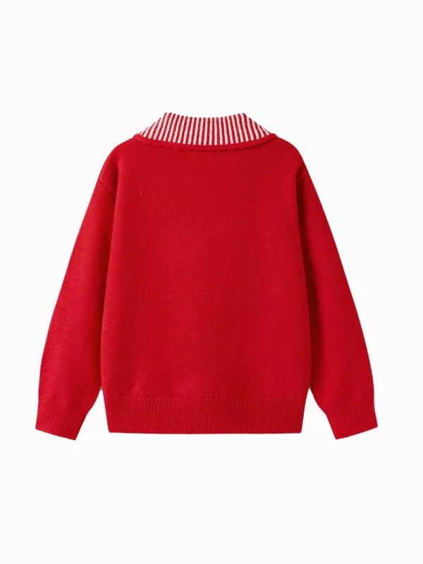 Balabala Collar Knitwear Red White Best Sale