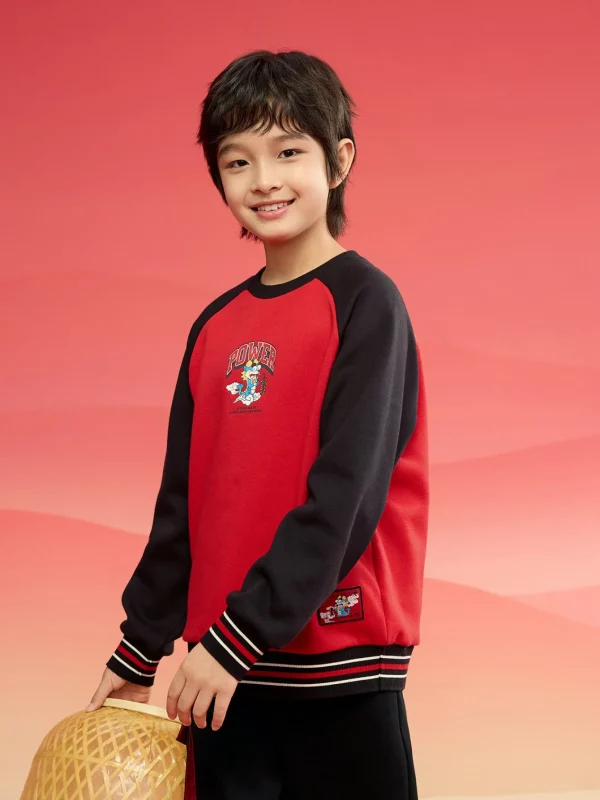 Balabala crew-neck sweater Black Red Discount