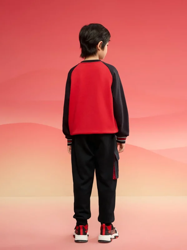 Balabala crew-neck sweater Black Red Discount