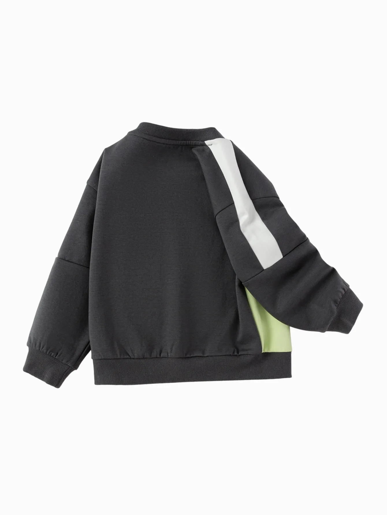 Balabala 【Designer SICO】 Boys' Sweatshirt Cartoon Color Block 2025 Spring New Top Dark Gray Fashion