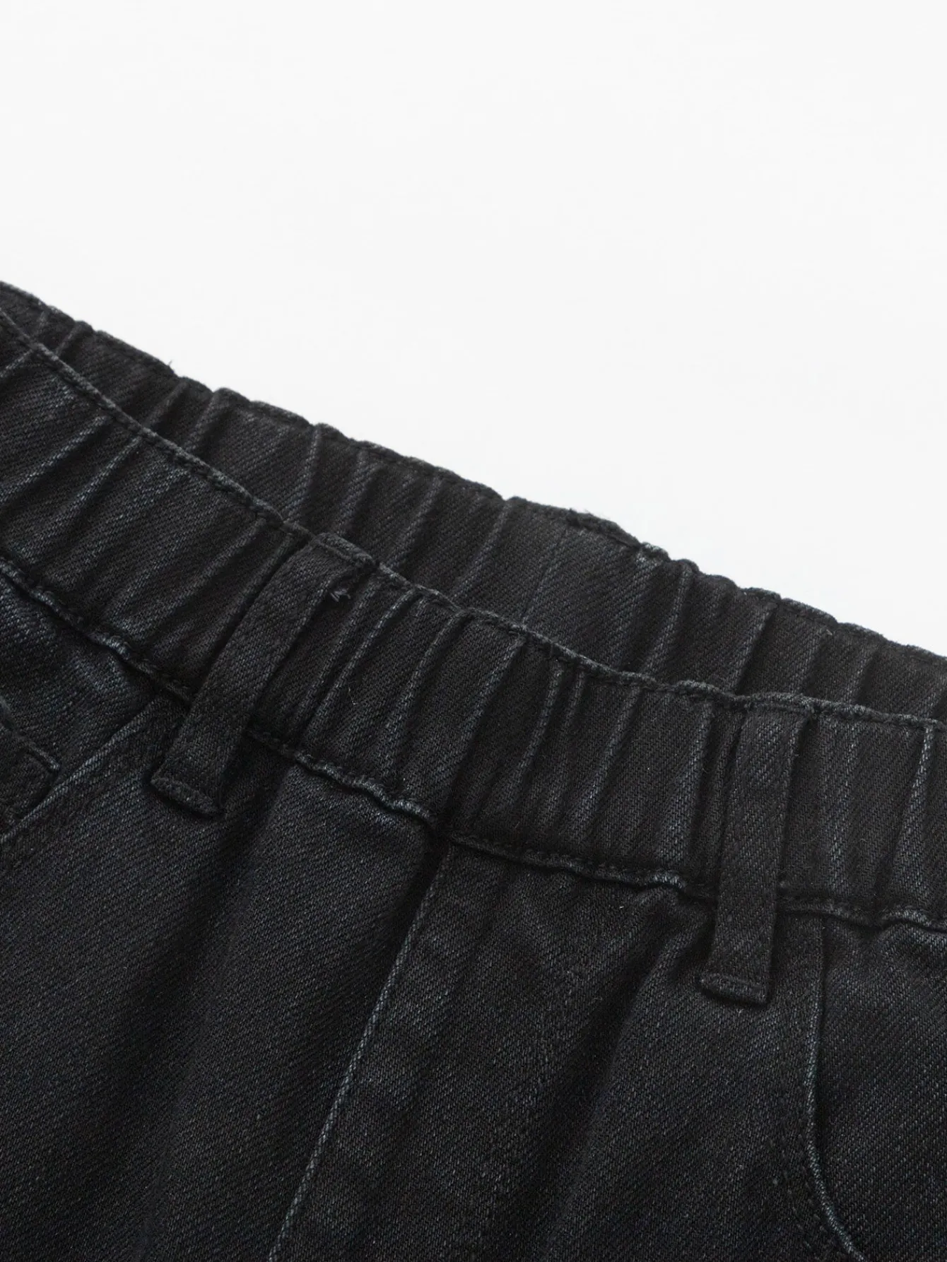 Balabala Girl Daily Life Solid Color Trousers Denim Washing Black Sale