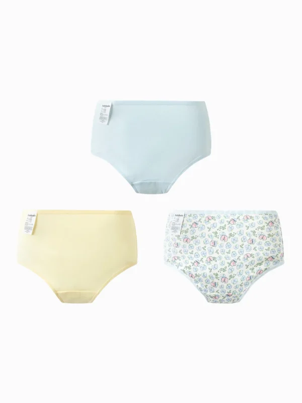 Balabala Girl Toddler And Kid Pink And Blue Butterfly Cartoon Pattern Briefs Blue Yellow Cheap